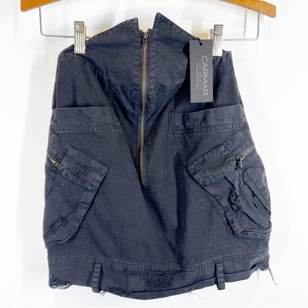 Nwt Carmar Distressed Mini Skirt